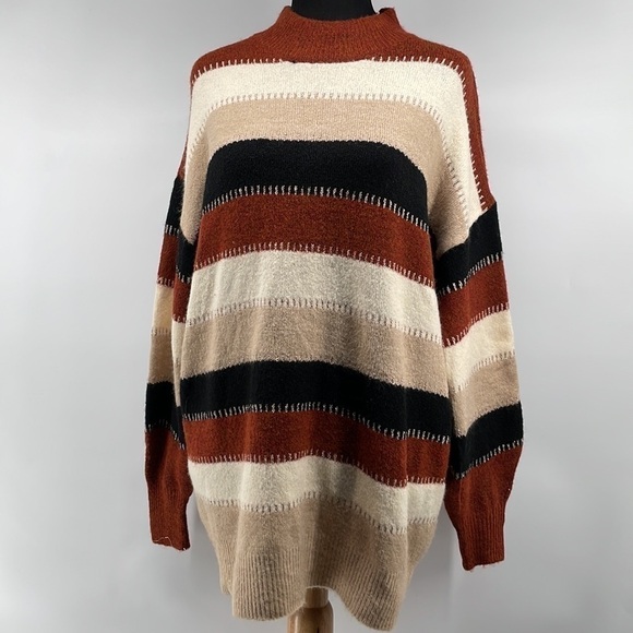 Pink Martini Neutral Sweater Metallic Thread Oversized Cozy Boutique Xs NWT - Picture 5 of 11